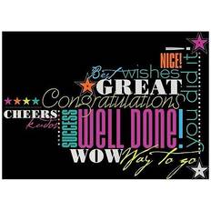 Jam Paper Blank Congratulations Card Sets 25/Pack Congrats in Neon