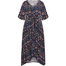 Avenue Val Dress Plus Size - Navy Butterfly