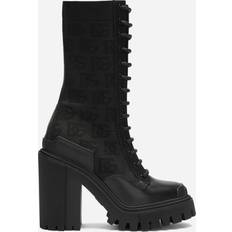 Dolce & Gabbana Stiefel & Boots Dolce & Gabbana Logo Allover Ankle Boots Black Leather black