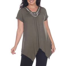 White Mark Fenella Top Plus Size - Olive