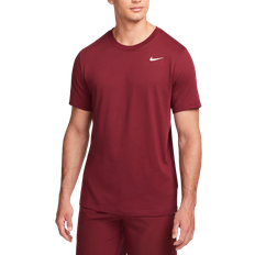 Nike Men's Dri-Fit Fitness T-shirt - Dark Beetroot/White