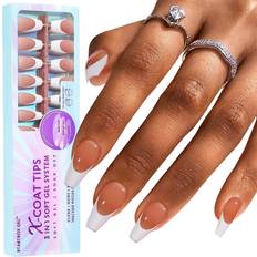 French tips nails BTArtbox French Gel Nail Tips A-Brown Medium Coffin 150-pack