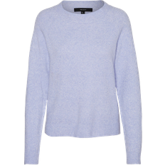 Vero Moda Doffy O-Neck Long Sleeved Knitted Sweater - Blue/Jacaranda