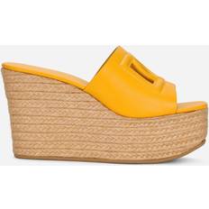 44 ½ Espadrilles Dolce & Gabbana Calf leather wedge sandals giallo_medio