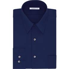 Van Heusen Big & Tall Classic/Regular Fit Wrinkle Free Poplin Solid Dress Shirt - Persian Blue