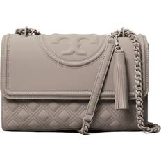 Tory Burch Fleming Matte Chain Wallet Handbags Gray Heron : One Size
