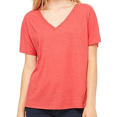Bella+Canvas Women's 8815 Slouchy V-Neck Tee - Red Triblend