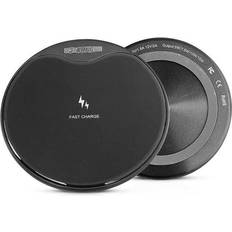 Fast wireless charging pad 5 Core Wireless Charger, 15W Qi-Certified Max Fast Charging Pad Glass Top Boostcharge Slim USB-C, Blk