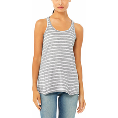 Bella+Canvas Women's 8800 Flowy Racerback Tank - Stripe Athletic Heather/White