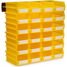 DIY Accessories Triton Products LocBin Wall Storage System with 24 7 3/8" Yellow Bins and 2 Rails 3-220YWS