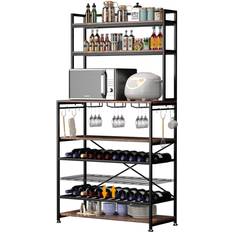 VEVOR Kitchen Bakers Rack with Wine Storage Shelving System 35.4x67.5"