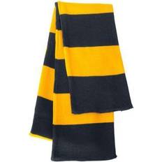 Gold - Men Scarfs Sportsman rugby striped knit scarf, navy gold