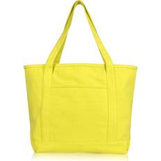 Dalix 20" Solid Color Soft Tote Bag - Yellow