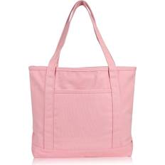 Dalix 20" Solid Color Soft Tote Bag - Light Pink