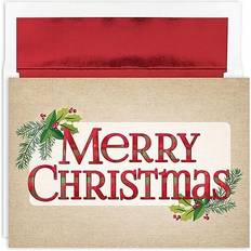 Great Papers! Holiday Greeting Card Plaid Christmas Greetings 18 Cards/18 Foil-Lined Envelopes 7.875 x5.625