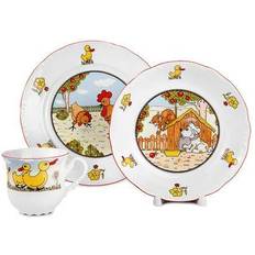 Baby Dinnerware on sale In The Farm Porcelain Kids Dinnerware Set of 3 White