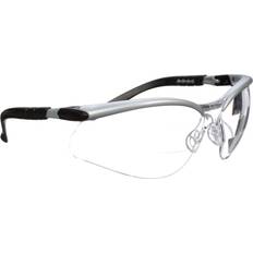 Rectangular Reading Glasses 3M Safety Glasses, BX Dual Readers, 1.5, ANSI Z87, Anti-Fog Clear Lens, Silver/Black Frame, Adjustable Length Temples and Lens Angle