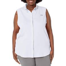 White - Women Shirts Columbia Women's Tamiami Sleeveless Shirt, White