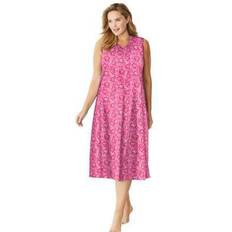 Plus Women's Long Sleeveless Sleepshirt by Dreams & Co. in Pink Hearts Size 1X/2X Nightgown