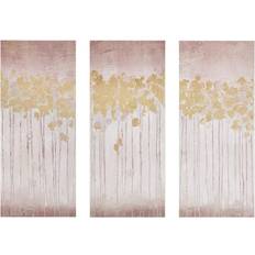 Madison Park Embelished Gold Foil Triptych Wall Decor 15x35" 3