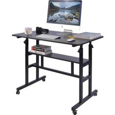 Rolling computer desk Mobile standing desk adjustable computer desk rolling laptop cart on wheels h