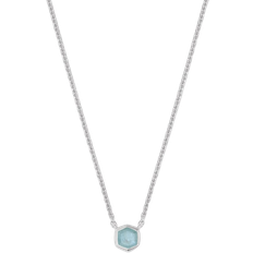 Kendra Scott Silver Necklaces Kendra Scott Davie Pendant Necklace - Silver/Aquamarine