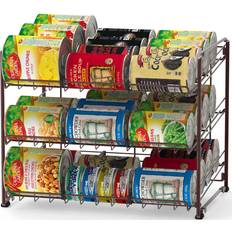  2 Pack SimpleHouseware 2 Tier Can Rack, Silver : Home & Kitchen