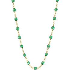 Gigi Clozeau Classic Emerald Resin Necklace - Yellow Gold/Green