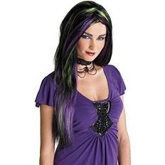Rebel Witch Wig Blk/Pur/Green
