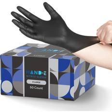 Work Gloves Hand-E Nitrile Gloves Count Disposable Black Powder Latex Free Gloves