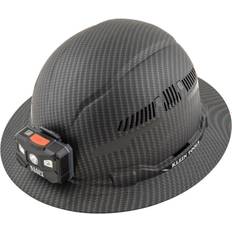 Protective Gear Klein Tools Vented Full Brim Premium KARBN Hard Hat Class with Headlamp, KARBN Pattern