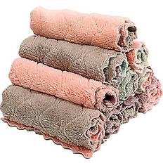 pack kitchen cloth microfiber dish towels washcloths super absorbent coral