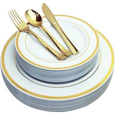 Prestee 100 Clear Plastic Plates - 6.25 inch Disposable Plates, Fancy Dessert  Plates, Hard Round Party Plates, Elegant Appetizer Plates, Heavy Duty  Wedding Plates
