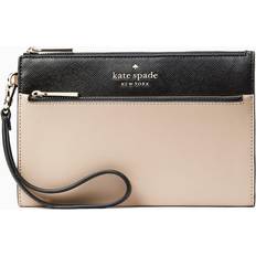 Kate Spade Medium Saffiano Leather Wristlet Warm beige