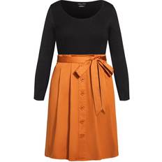 City Chic Uptown Dress - Deep Caramel