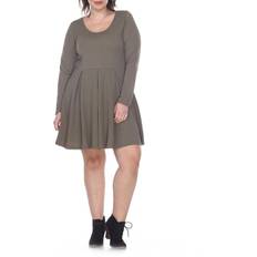 White Mark Jenara Dress Plus Size - Olive