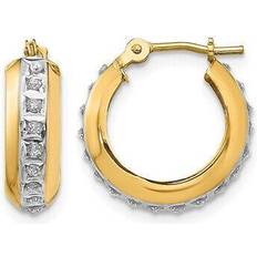 Gem & Harmony Hinged Earrings - Gold/Diamonds