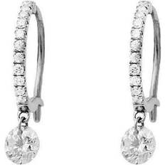 Raphaele Canot Set Free Mini Hoops Earrings - White Gold/Diamonds