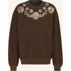 Dolce & Gabbana Men Clothing Dolce & Gabbana Reverse Jersey Sweatshirt with Coins Print brown