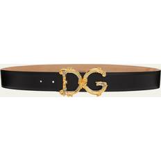 Dolce & Gabbana Men Belts Dolce & Gabbana DG Barocco 40mm Calf Leather Belt BLACK 38in