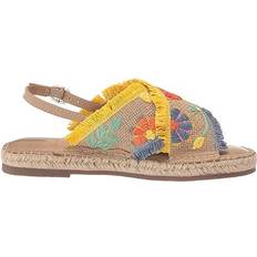 Sam Edelman Kid's Kayden Espadrille Slingback Sandal - Natural/ Yellow Multi