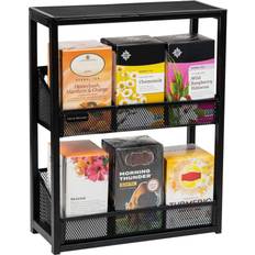 Mind Reader Network Collection, 2 Tier Tea Organizer, Breakroom, Wire Storage Box