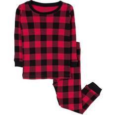 Boys Pajamases Children's Clothing Leveret Cotton Plaid Pajamas - Red/Black