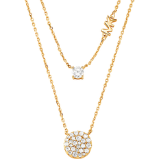 Michael Kors Pavé Disc Layering Necklace - Gold/Transparent