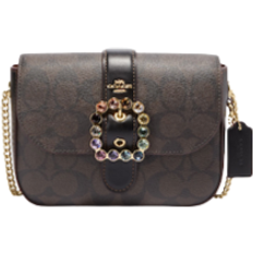 Coach Gemma Crossbody In Signature Canvas With Jeweled Buckle - Gold/Brown Black Multi