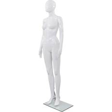 Modelldukker vidaXL Full body female mannequin with glass base glossy white 68.9"