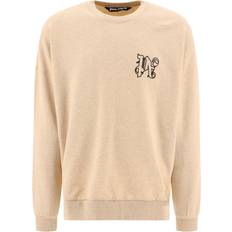 Herren - Leinen Pullover Palm Angels Men's Monogram Crew Sweatshirt - Beige