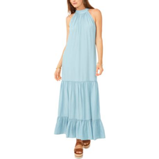 Light blue tulle maxi dress with ruffled skirt, Garden of Eden