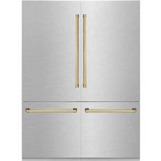 Stainless Steel Freestanding Refrigerators ZLINE 60' Autograph Edition 32.2 Gold, Stainless Steel