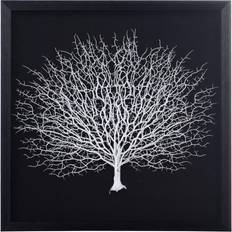 Framed Art Stylecraft 23.6" 23.6" White Tree on Black Background Shadow Box Framed Art